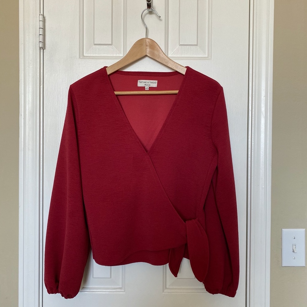 Madewell Texture & Thread Crepe Wrap Top